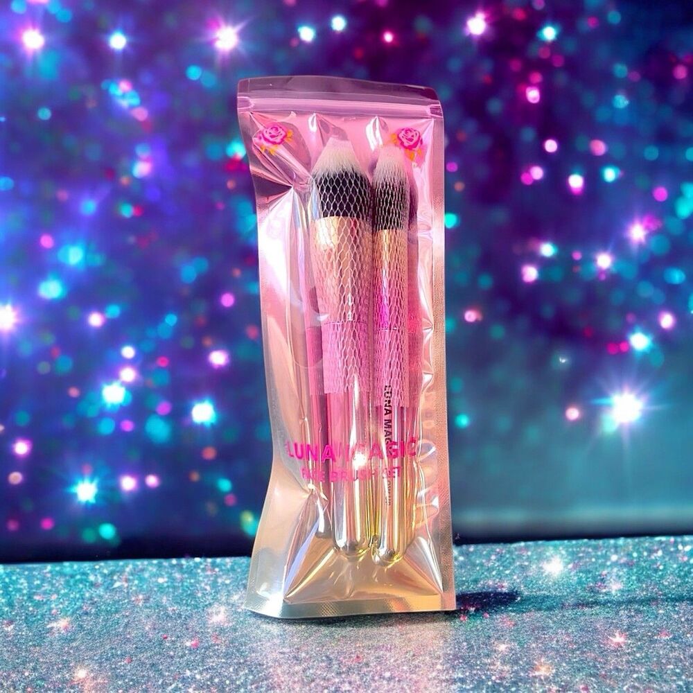 Luna Magic Face Brush Set - 2 Piece - Glow Up And Blend The Rules NIP